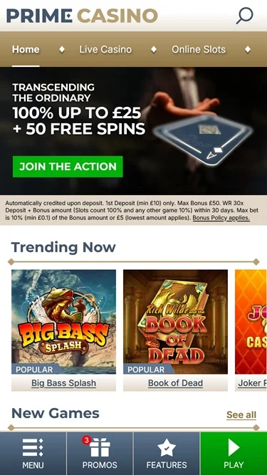 Prime Casino Captura de pantalla 3