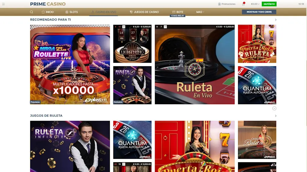 Prime Casino Captura de pantalla 1